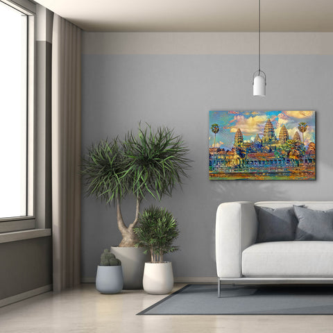 Image of 'Cambodia Angkor Wat' by Pedro Gavidia, Canvas Wall Art,40 x 26
