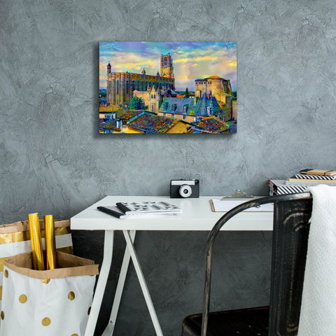 Image of 'Albi France Cathedral Basilica of Saint Cecilia' by Pedro Gavidia, Canvas Wall Art,18 x 12