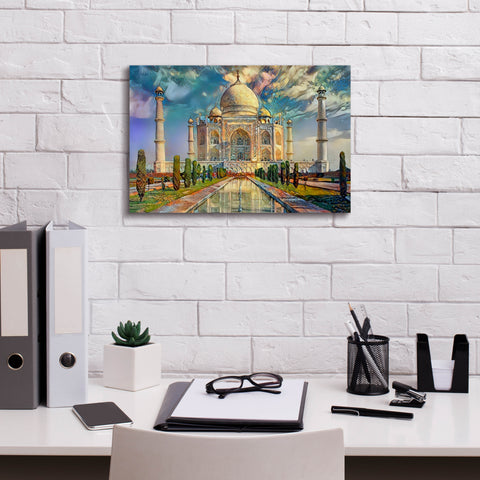Image of 'Agra Uttar Pradesh India Taj Mahal' by Pedro Gavidia, Canvas Wall Art,18 x 12