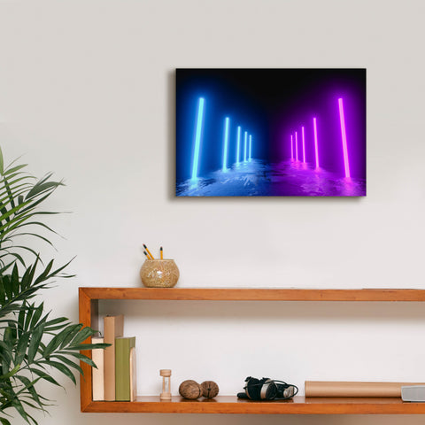 Image of 'Neon Runway' by Epic Portfolio, Canvas Wall Art,18 x 12