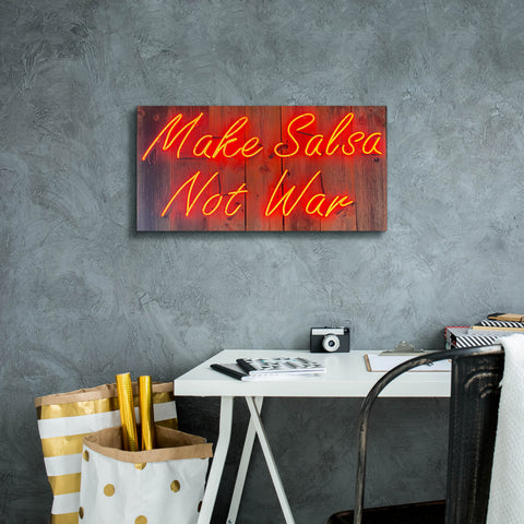 Image of 'Make Salsa Not War In Neon Rd' by Epic Portfolio, Canvas Wall Art,24 x 12