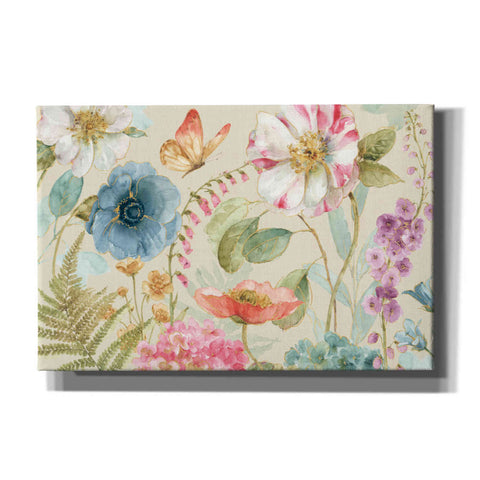 Image of 'Rainbow Seeds Flowers I on Linen' by Lisa Audit, Canvas Wall Art