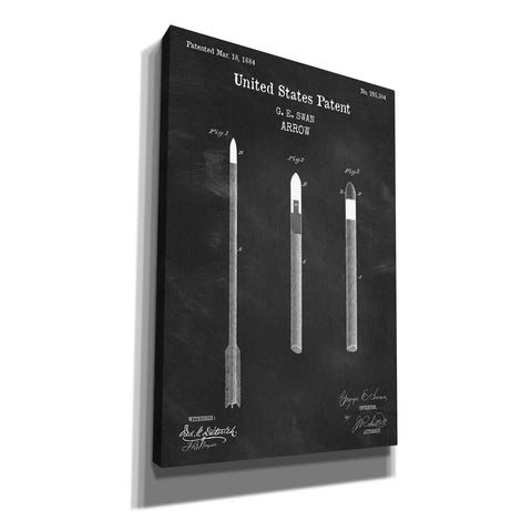 Image of 'Arrow Blueprint Patent Chalkboard,' Canvas Wall Art