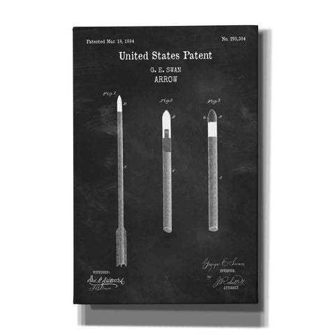Image of 'Arrow Blueprint Patent Chalkboard,' Canvas Wall Art