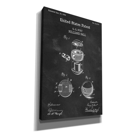 Image of 'Billiard Ball Blueprint Patent Chalkboard,' Canvas Wall Art