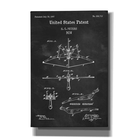 Image of 'Bow Blueprint Patent Chalkboard,' Canvas Wall Art