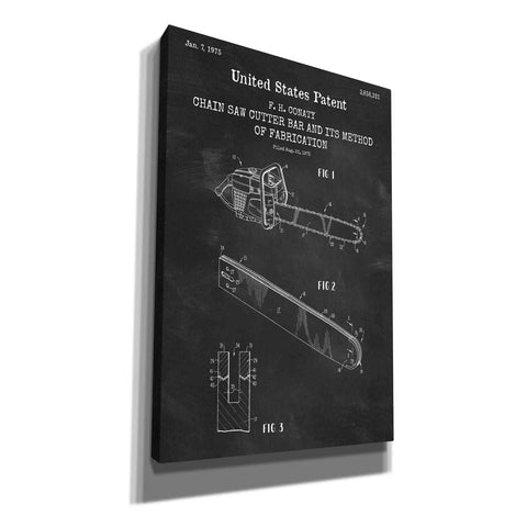 Image of 'Chainsaw Blueprint Patent Chalkboard,' Canvas Wall Art
