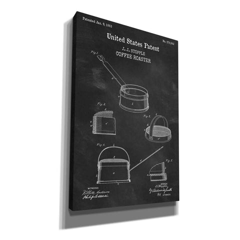 Image of 'Coffee Roaster Blueprint Patent Chalkboard,' Canvas Wall Art