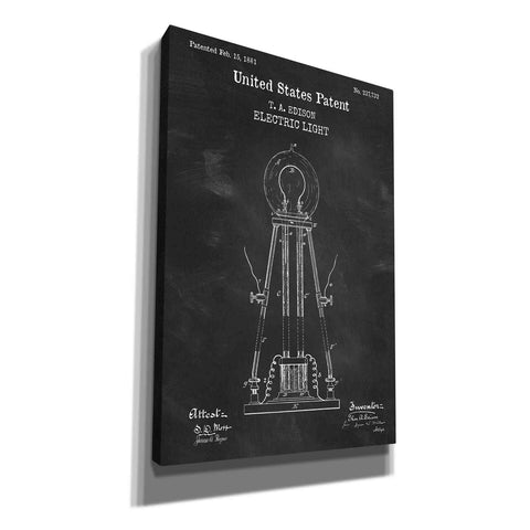 Image of 'Electric Light Blueprint Patent Chalkboard,' Canvas Wall Art