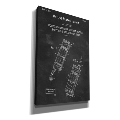 Image of 'Portable Phone Unit Blueprint Patent Chalkboard,' Canvas Wall Art
