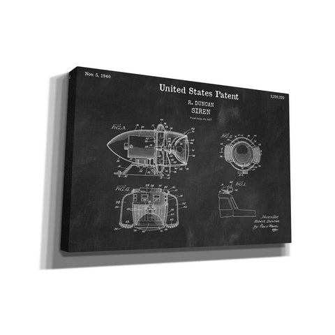 Image of 'Siren Blueprint Patent Chalkboard,' Canvas Wall Art