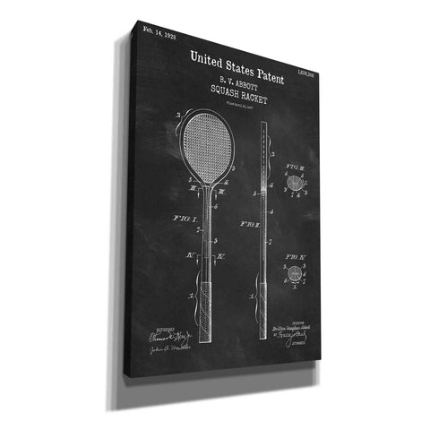 Image of 'Squash Racket Blueprint Patent Chalkboard,' Canvas Wall Art