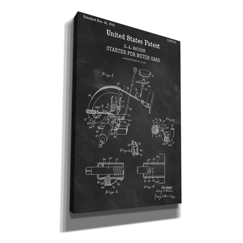 Image of 'Starter for Motor Cars Blueprint Patent Chalkboard,' Canvas Wall Art