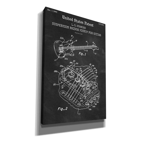 Image of 'Suspension Bridge Pickup for Guitar Blueprint Patent Chalkboard,' Canvas Wall Art