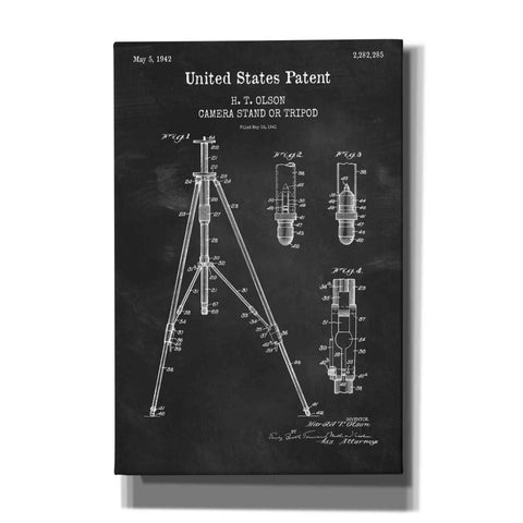 Image of 'Tripod Blueprint Patent Chalkboard,' Canvas Wall Art