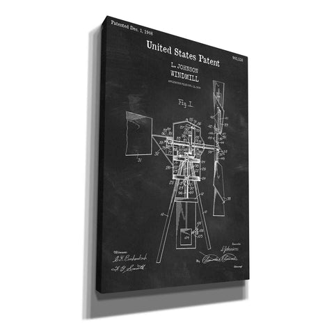 Image of 'Windmill Blueprint Patent Chalkboard,' Canvas Wall Art