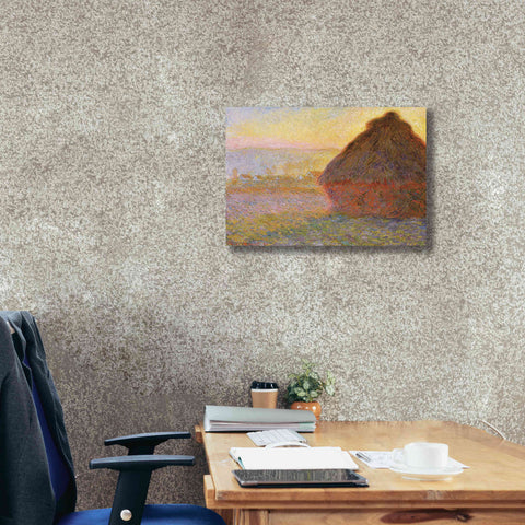 Image of 'Grainstack Sunset' by Claude Monet, Canvas Wall Art,26 x 18
