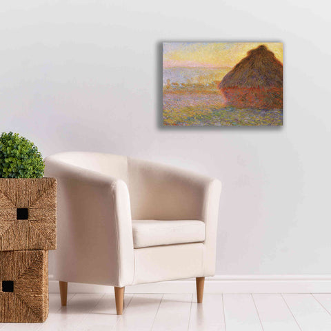 Image of 'Grainstack Sunset' by Claude Monet, Canvas Wall Art,26 x 18
