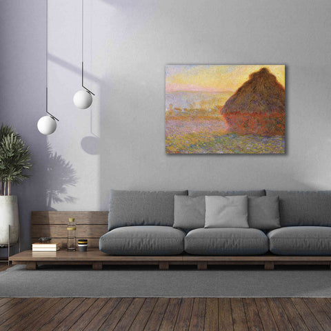 Image of 'Grainstack Sunset' by Claude Monet, Canvas Wall Art,54 x 40