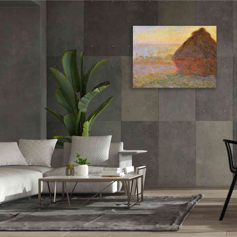 Image of 'Grainstack Sunset' by Claude Monet, Canvas Wall Art,54 x 40