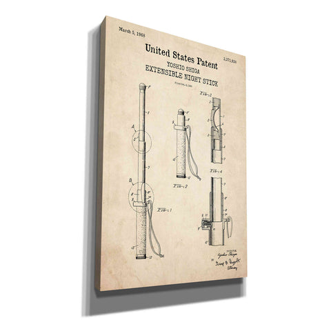 Image of 'Night Stick Blueprint Patent Parchment,' Canvas Wall Art