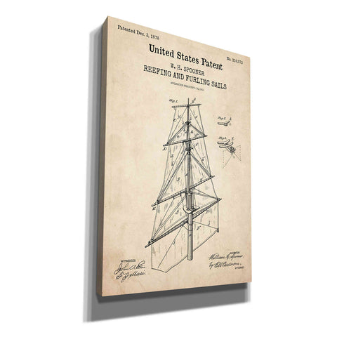 Image of 'Sail Blueprint Patent Parchment,' Canvas Wall Art
