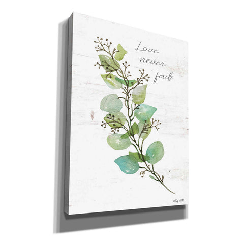 Image of 'Love Never Fails' by Cindy Jacobs, Canvas Wall Art