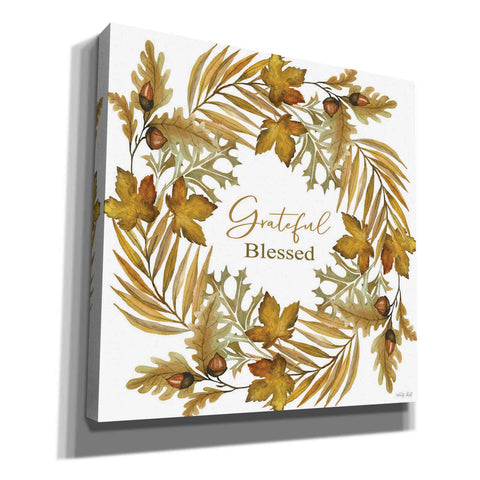 Image of 'Grateful Blessed Fall Wreath' by Cindy Jacobs, Canvas Wall Art
