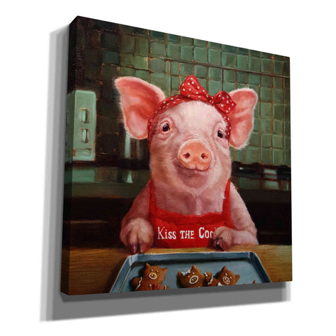Image of 'Gingerbread Pigs' by Lucia Heffernan, Canvas Wall Art