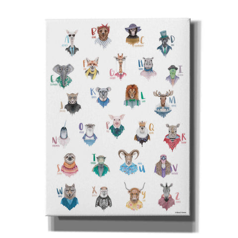 Image of 'Animal Alphabet Poster' by Rachel Nieman, Canvas Wall Art