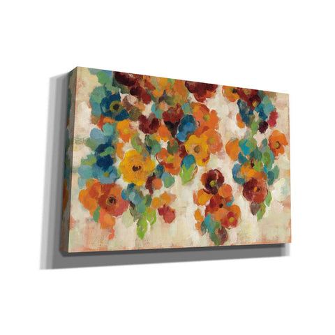 Image of "Spice and Turquoise Florals" by Silvia Vassileva, Canvas Wall Art,Size A Landscape