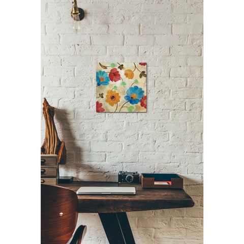 Image of 'Coral and Teal Garden I' by Silvia Vassileva, Canvas Wall Art,12 x 12