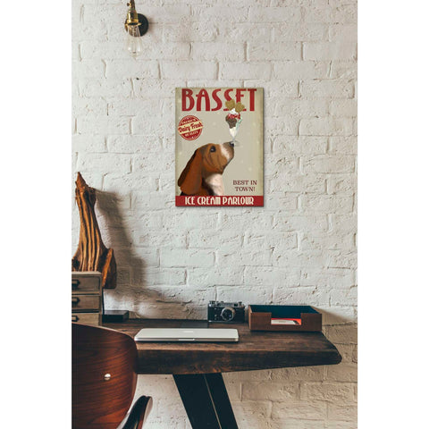 Image of 'Basset Hound Ice Cream,' by Fab Funky, Giclee Canvas Wall Art