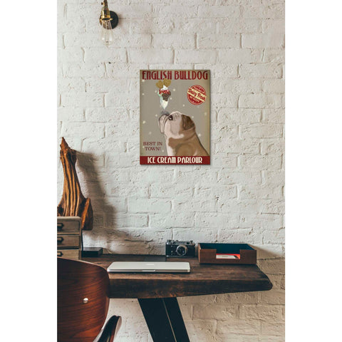 Image of 'English Bulldog Ice Cream,' by Fab Funky, Giclee Canvas Wall Art