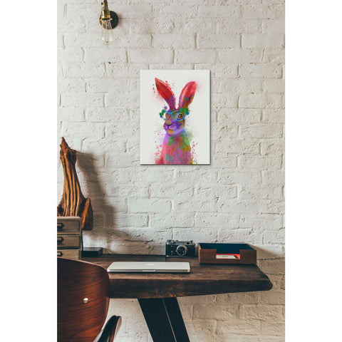 Image of 'Rainbow Splash Rabbit 2, Portrait' by Fab Funky, Giclee Canvas Wall Art