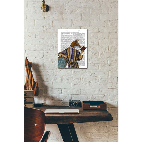 Image of 'Book Reader Fox' by Fab Funky, Giclee Canvas Wall Art