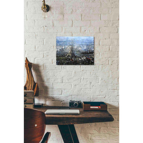 Image of 'Blue Paris' by Mark Lague, Canvas Wall Art,16 x 12
