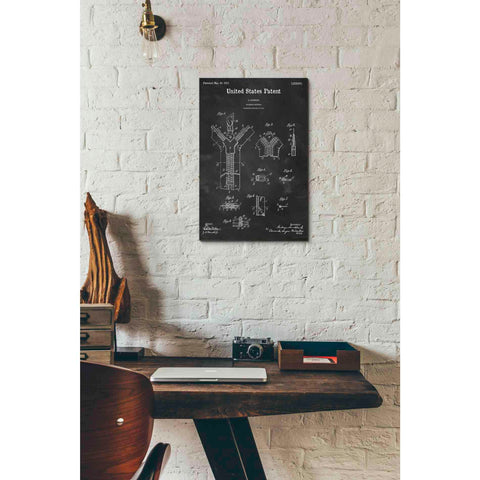 Image of 'Zipper Blueprint Patent Chalkboard' Canvas Wall Art,12 x 18