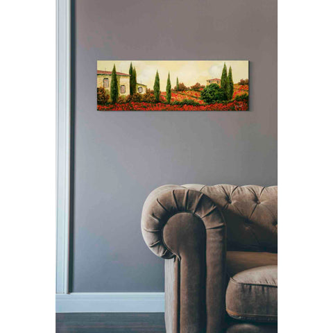 Image of 'Tre Case Tra I Papaveri' by Guido Borelli, Giclee Canvas Wall Art
