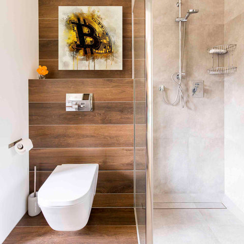 Image of 'Bitcoin Era in Gold' by Surma and Guillen, Canvas Wall Art,18 x 18