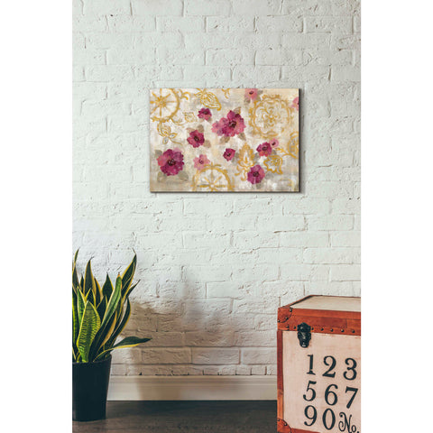Image of 'Elegant Fresco Floral' by Silvia Vassileva, Canvas Wall Art,26 x 18