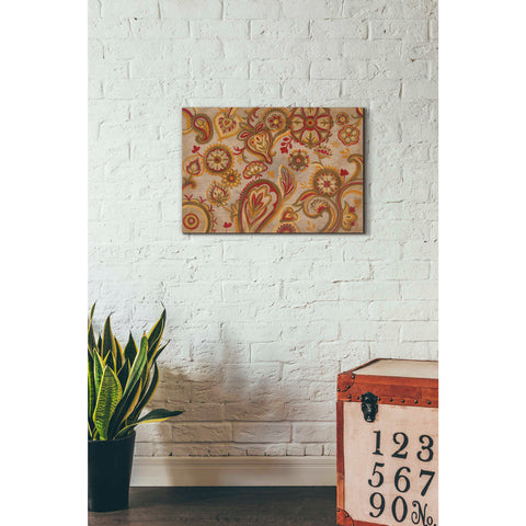 Image of 'Linen Paisley' by Silvia Vassileva, Canvas Wall Art,26 x 18
