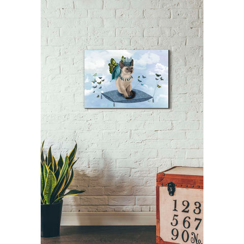 Image of 'Cat on Pillow with Butterflies' by Fab Funky, Giclee Canvas Wall Art