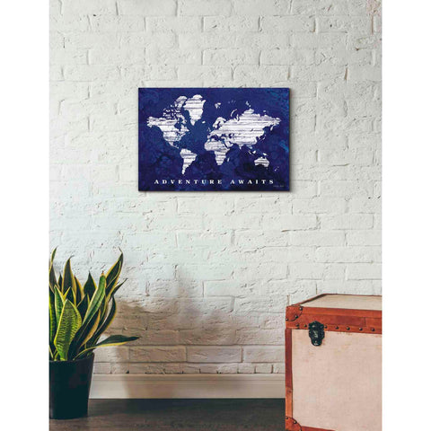 Image of 'Adventure Awaits Map' by Cindy Jacobs, Canvas Wall Art,26 x 18