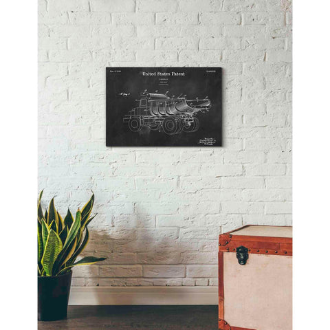 Image of 'Dump Truck Blueprint Patent Chalkboard' Canvas Wall Art,26 x 18