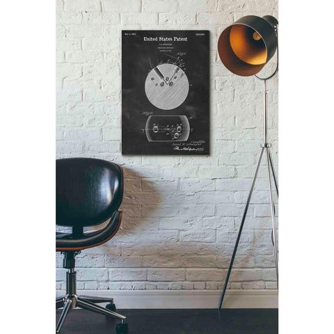 Image of 'Bowling Ball Finger Grip Blueprint Patent Chalkboard' Canvas Wall Art,18 x 26