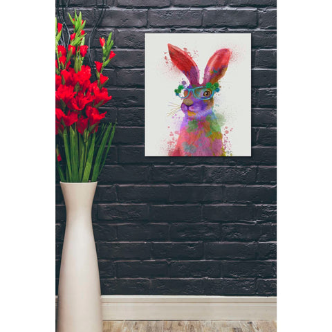 Image of 'Rainbow Splash Rabbit 2, Portrait' by Fab Funky, Giclee Canvas Wall Art