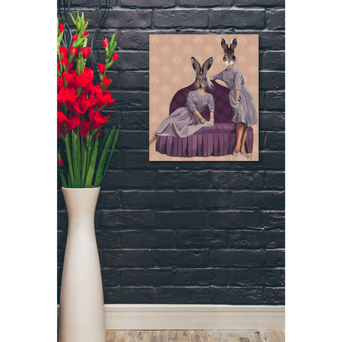 Image of 'Rabbits in Purple' by Fab Funky, Giclee Canvas Wall Art