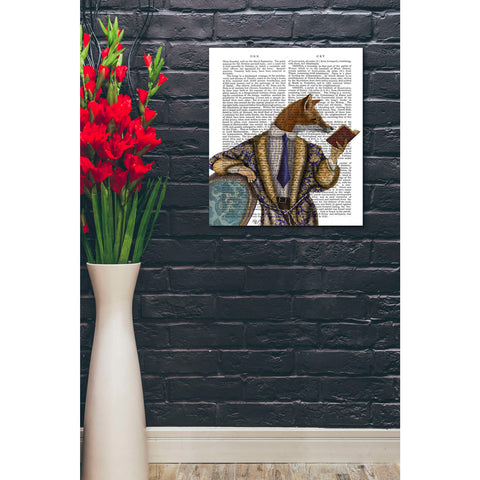Image of 'Book Reader Fox' by Fab Funky, Giclee Canvas Wall Art