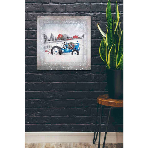 Image of 'Christmas Tractor' by Bluebird Barn, Canvas Wall Art,26 x 26